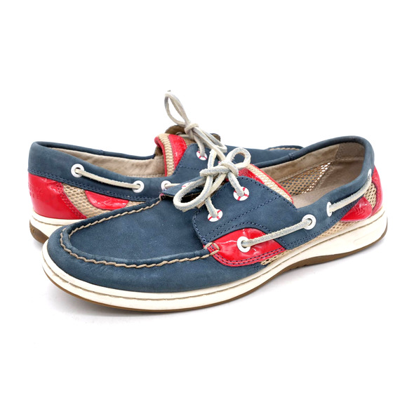 Sperry Shoes - Sperry Boat Shoes Womens 9 Blue Leather 2 Eye Mesh Casual Comfort Top Sider